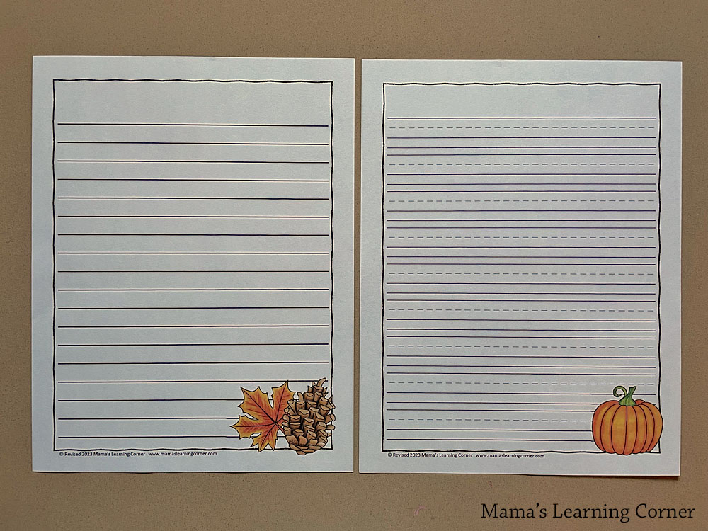 Fall Blank Writing Pages