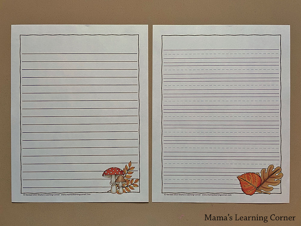 Fall Blank Writing Pages