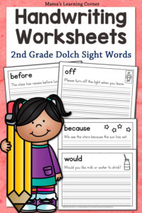 2nd Grade Dolch Sight Word Sentences Handwriting Practice