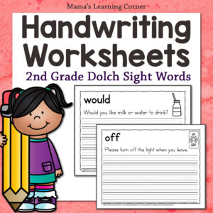 2nd grade handwriting worksheets Dolch sight words