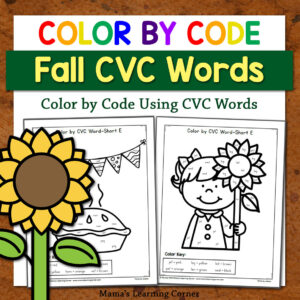 Fall Color By CVC Word Worksheets Revised - Mamas Learning Corner Fall Color By CVC Word Worksheets Revised