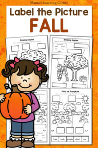 Fall Label the Picture Worksheets