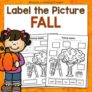 Fall Label the Picture Worksheets