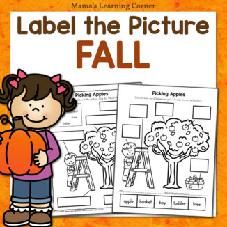 Fall Label the Picture Worksheets