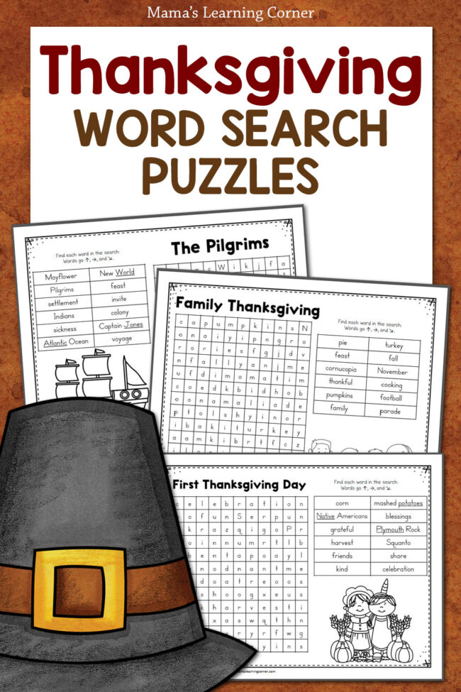 Thanksgiving Word Search Packet - Mamas Learning Corner Free Thanksgiving Word Search Printable Packet