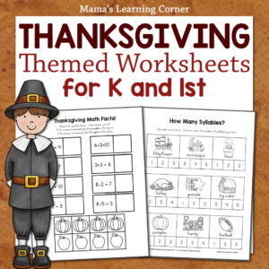 Thanksgiving Worksheets for Kindergarten and 1st Grade - Mamas Learning Corner Thanksgiving Worksheets for Kindergarten and 1st Grade
