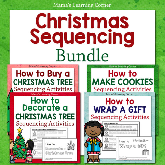 Christmas Sequencing Activities Packets Bundle 8x8 - Mamas Learning Corner Christmas Sequencing Activities Bundle