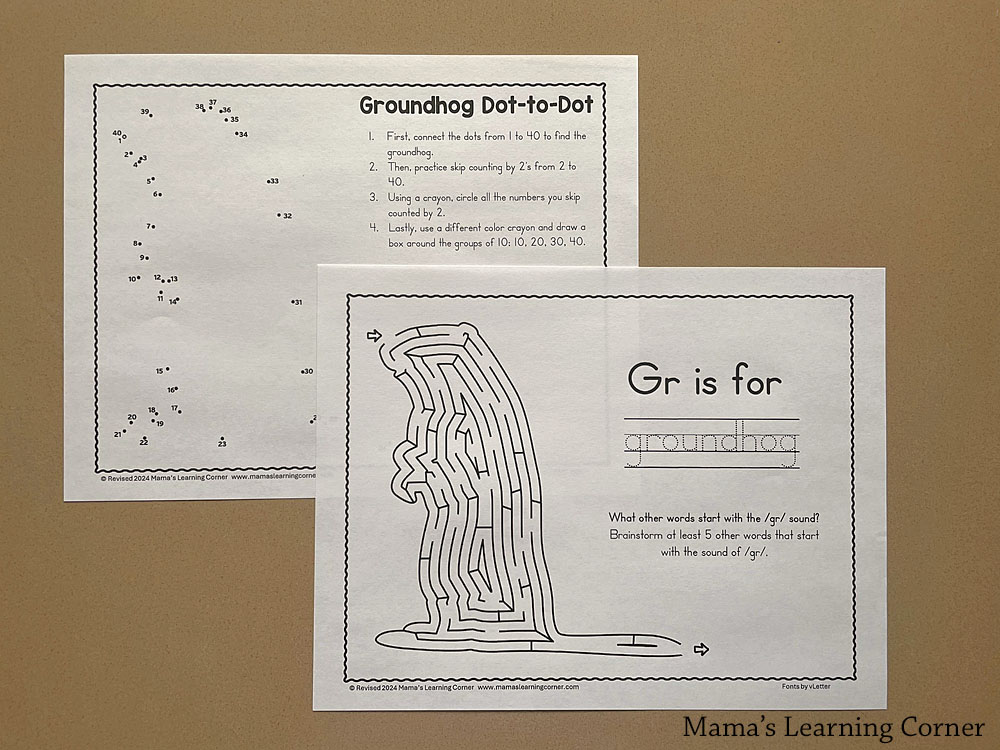 Groundhog Day Activities and Worksheets - Mamas Learning Corner Groundhog Day Worksheets for Preschool and Kindergarten