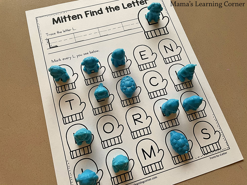 Mittens Find the Letter Worksheets Uppercase and Lowercase - Mamas Learning Corner Mittens Find the Letter Worksheets Uppercase and Lowercase