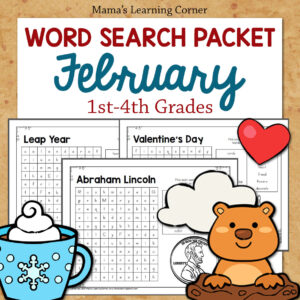 February Word Search Packet Revised 2024
