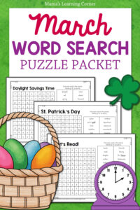 March Word Search Puzzle Packet