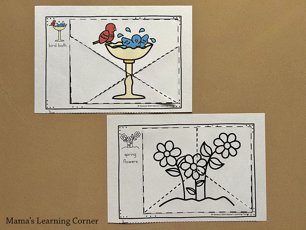 Spring Cut and Paste Puzzles - Mamas Learning Corner Spring Cut and Paste Puzzles