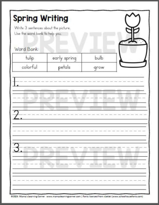 Spring Writing Prompts Sentences