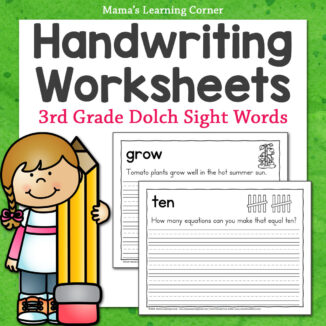 3rd Grade Dolch Sight Word Sentences Handwriting Practice - Mamas Learning Corner 3rd grade handwriting worksheets with Dolch sight words sentences