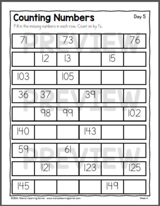 1st Grade Weekly Worksheet Packet