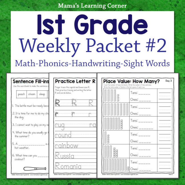 Printable 1st Grade Worksheet Packet
