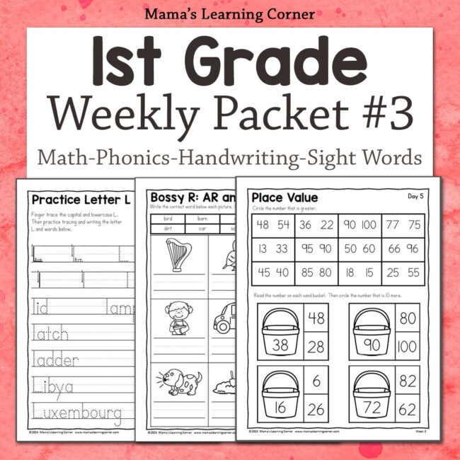 Printable 1st Grade Worksheet Packet