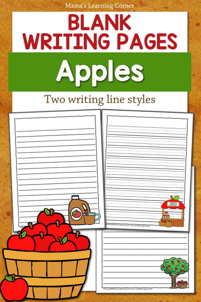 Blank Apple Writing Papers - Mamas Learning Corner Blank Apple Writing Papers
