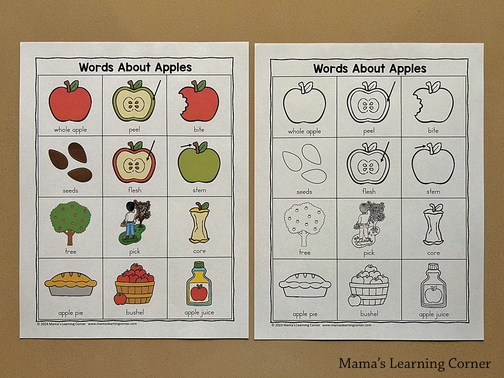 Apple Writing Booklet with Picture Dictionary - Mamas Learning Corner Apple Writing Activities - Apple Writing Booklet with Picture Dictionary