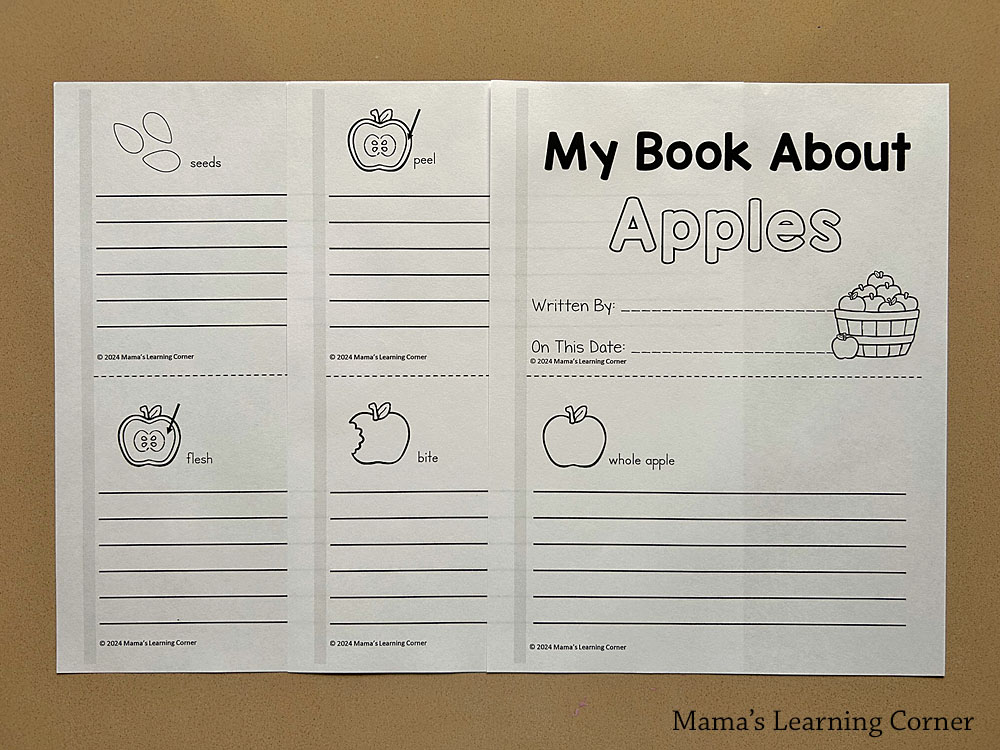 Apple Writing Booklet with Picture Dictionary - Mamas Learning Corner Apple Writing Activities - Apple Writing Booklet with Picture Dictionary