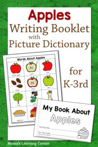 Apple Writing Booklet with Picture Dictionary