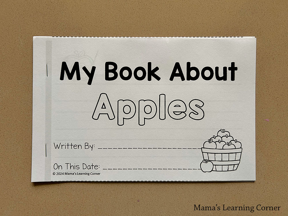 Apple Writing Booklet with Picture Dictionary - Mamas Learning Corner Apple Writing Activities - Apple Writing Booklet with Picture Dictionary Cover Page