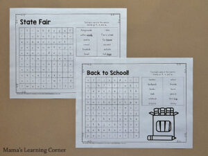 August Word Search Puzzle Packet Back to School