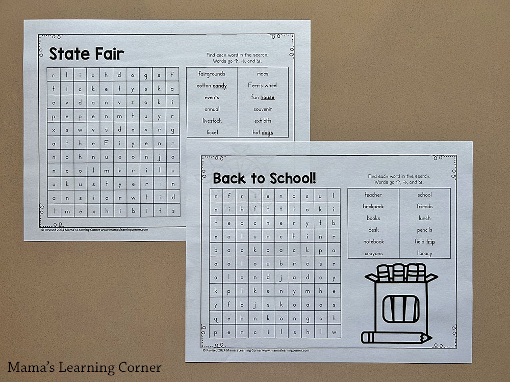 August Word Search Puzzle Packet Back to School - Mamas Learning Corner Back to school August word search puzzle
