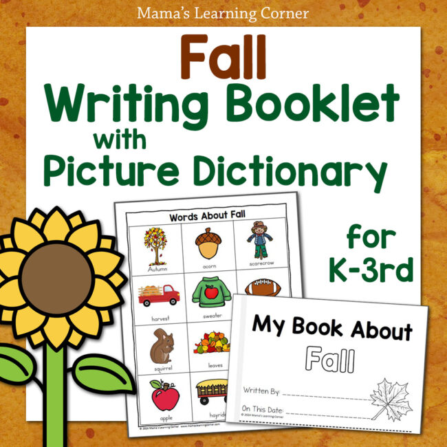 Fall Writing Booklet with Picture Dictionary