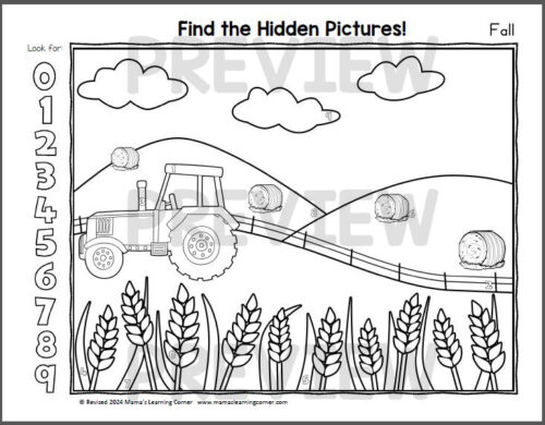 Fall Hidden Picture Worksheet - Mamas Learning Corner Fall Hidden Picture Worksheet