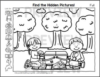 Fall Hidden Picture Worksheet