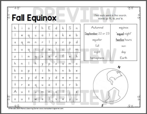 September Word Search Puzzles - Mamas Learning Corner September Word Search Puzzles