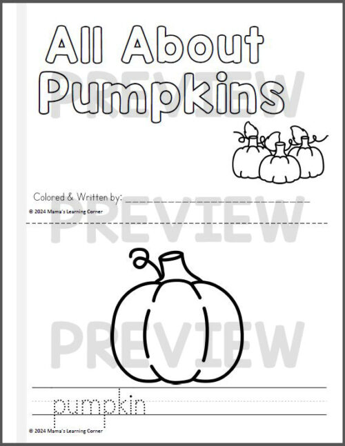Pumpkin Coloring Pages Booklet - Mamas Learning Corner Pumpkin Coloring Pages Booklet