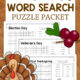 November Word Search Puzzle Packet Thanksgiving Veterans Day