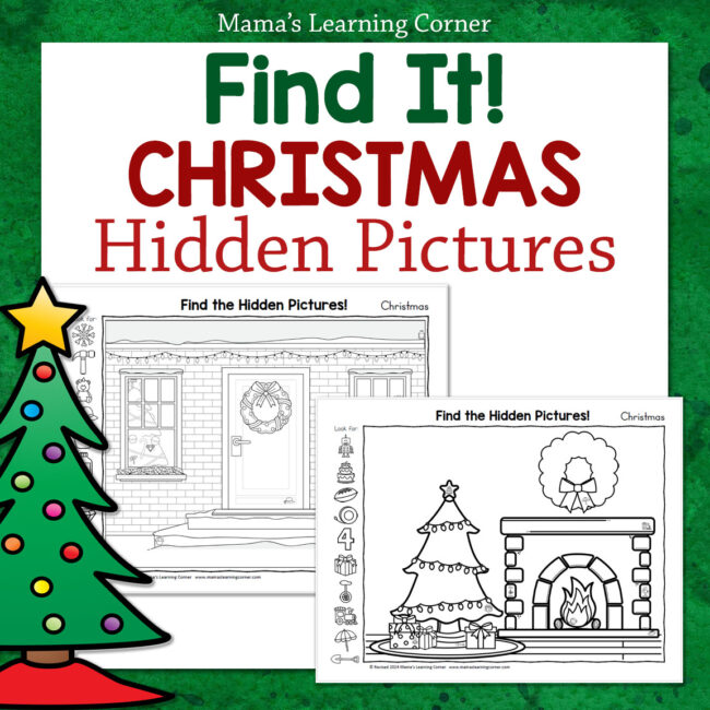 Christmas Hidden Pictures Worksheets
