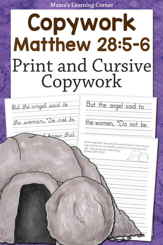 Matthew 28 Bible Copywork Print and Cursive Worksheets - Mamas Learning Corner Matthew 28 Bible Copywork Print and Cursive Worksheets