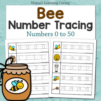 Bee Number Tracing Strips Printabe Packet