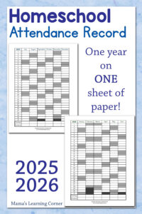 Free Homeschool Attendance Record 2025-2026
