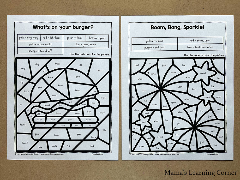 July Color by Sight Word Worksheets Fireworks - Mamas Learning Corner July Color by Sight Word Worksheets Fireworks