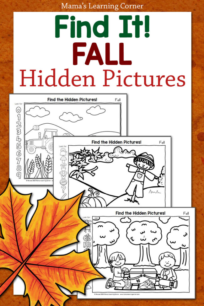 Fall Hidden Pictures Revised 2024 - Mamas Learning Corner