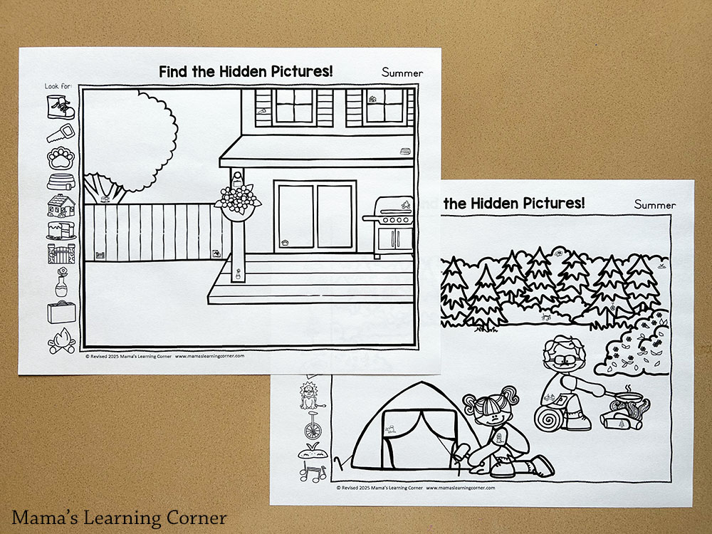 Summer Hidden Picture Printables - Mamas Learning Corner Summer Hidden Pictures Packet