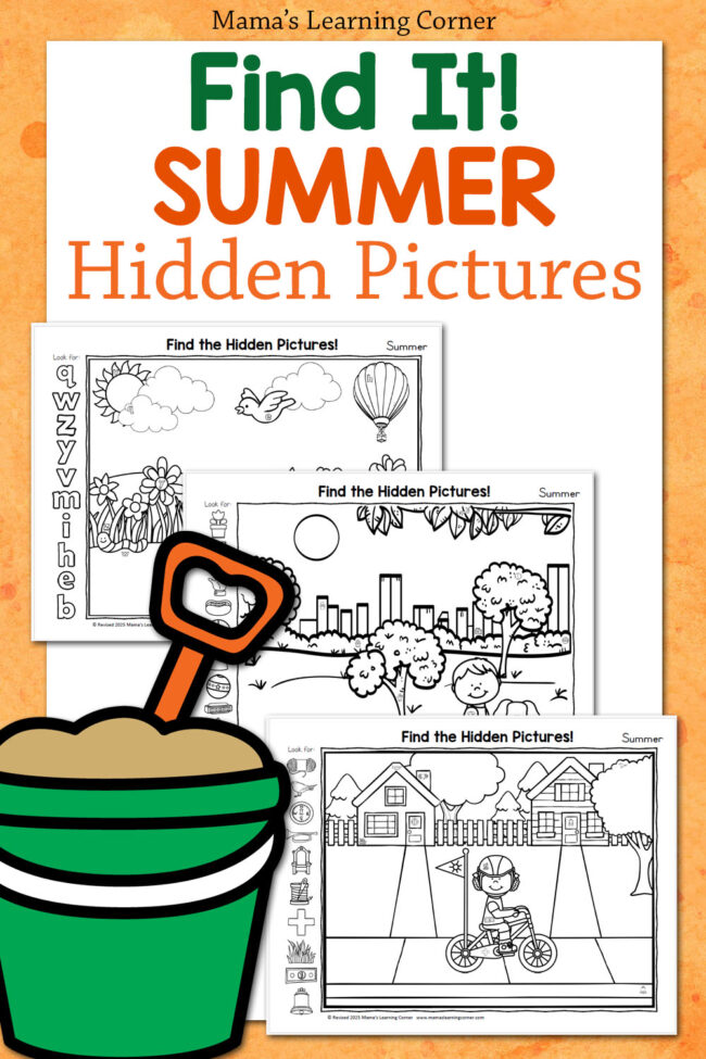 Summer Hidden Picture Printables for Kids - Mamas Learning Corner summer hidden pictures printable pages for kids