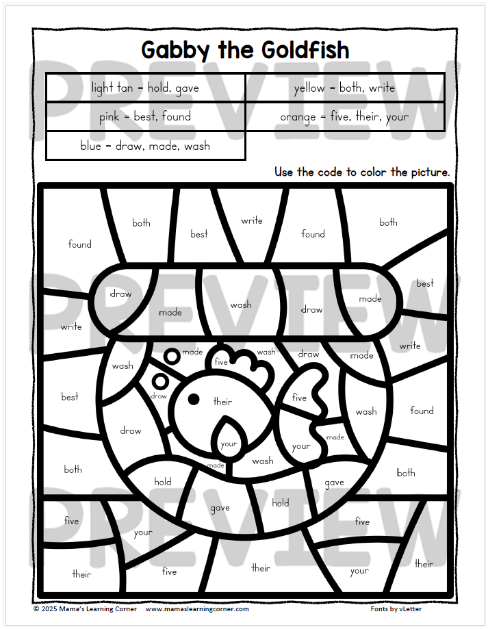 August Color By Sight Word Worksheets - Mamas Learning Corner August Color By Sight Word Worksheets