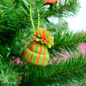 Mini-Yarn-Hat-Ornament - Mamas Learning Corner