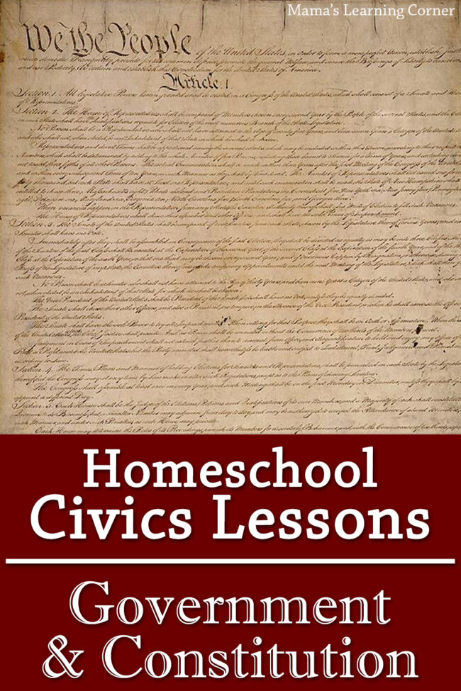 Free Homeschool Civics Lessons for Kids from Kindergarten to Middle School - Learn about the Government and the Constitution