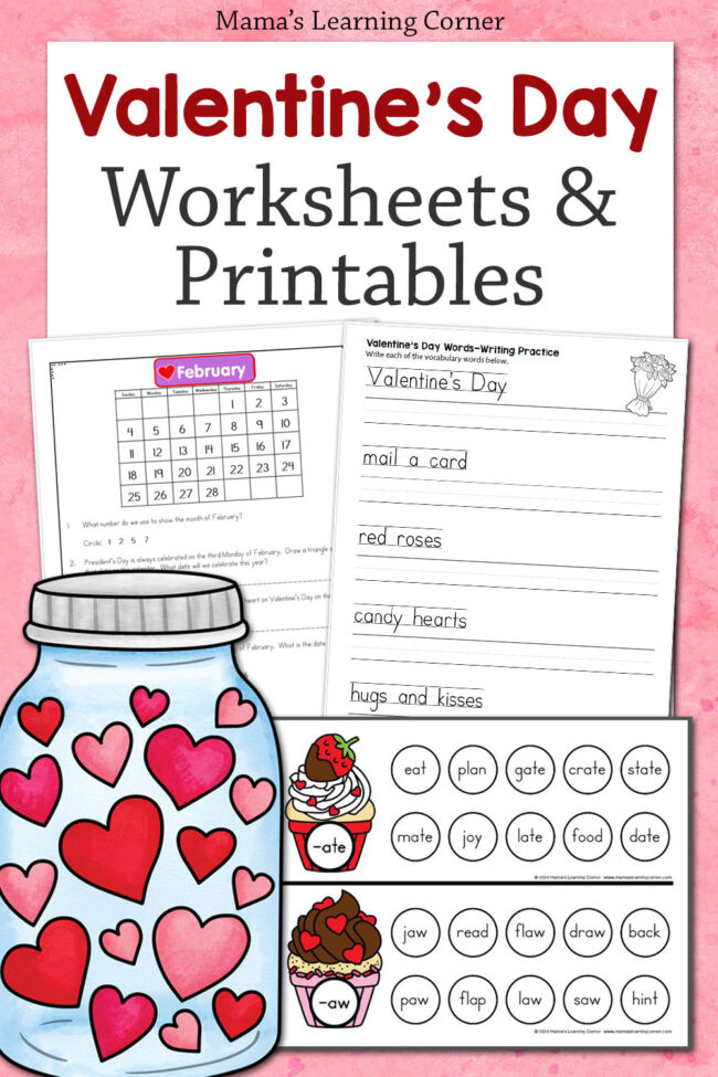Valentine's Day Worksheets and Printables for Kids