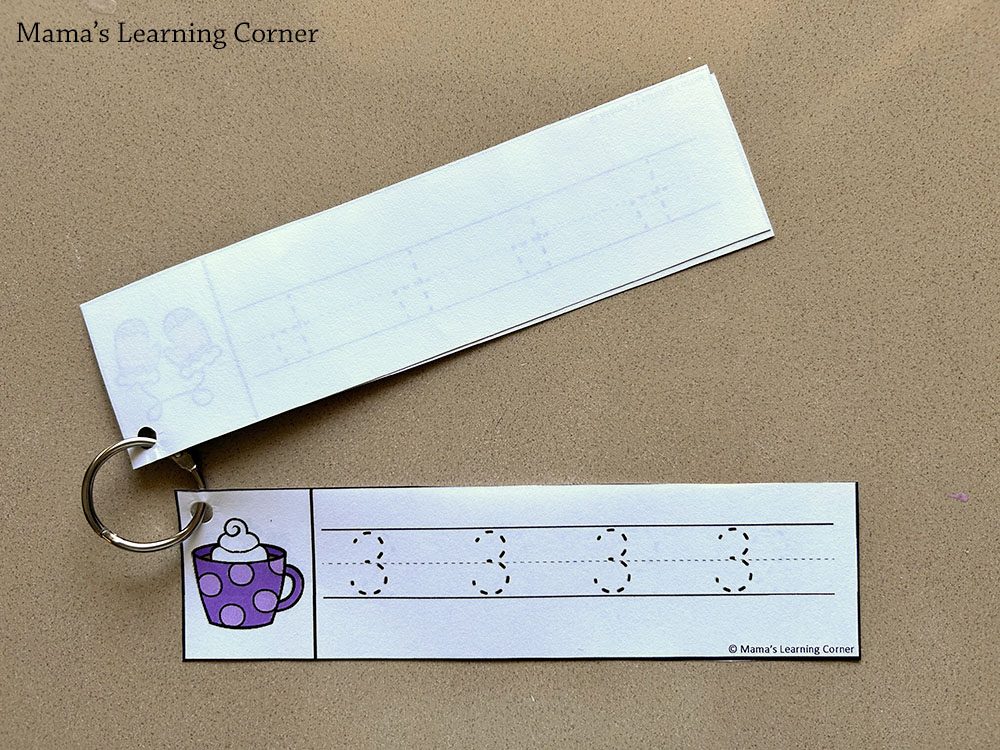 Winter Number Tracing Strips Numbers 0 to 50