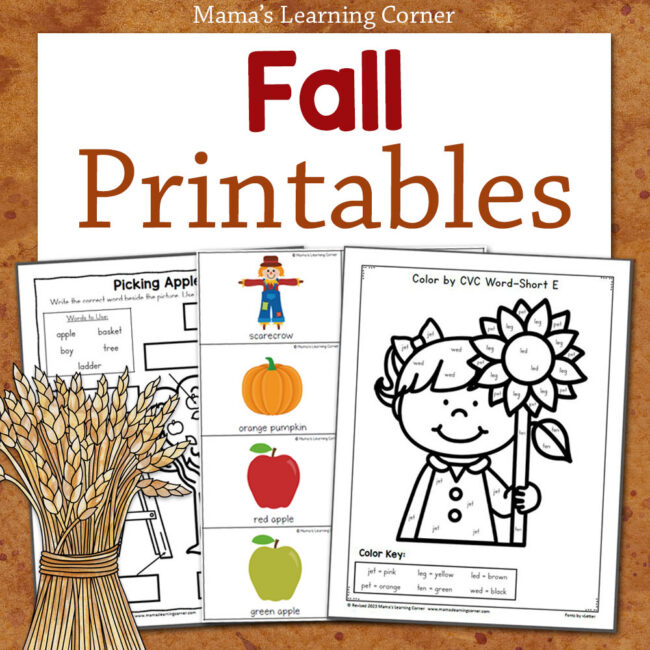 Fall Printables Hub Square - Mamas Learning Corner