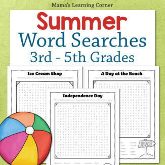 summer word search packet for 3rd through 5th grade