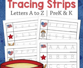 Patriotic Alphabet Tracing Worksheets for Preschool and Kindergarten - Mamas Learning Corner Patriotic alphabet tracing worksheets with uppercase and lowercase letter tracing strips